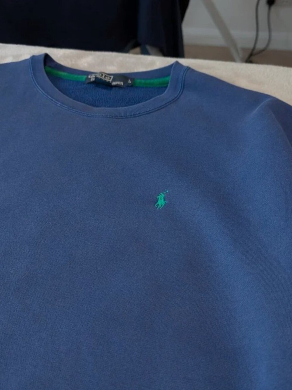 Vintage 90s Ralph Lauren Boxy Heavyweight Sweatshirt in Blue - Picture 5 of 5